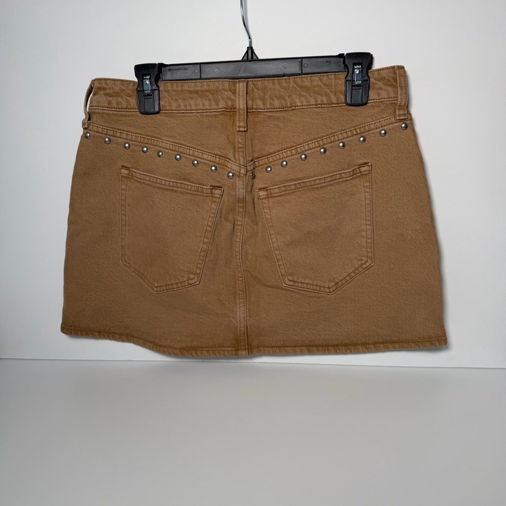 Abercrombie & Fitch Curve Love Tan Studded Mini Skirt - Picture 7 of 16